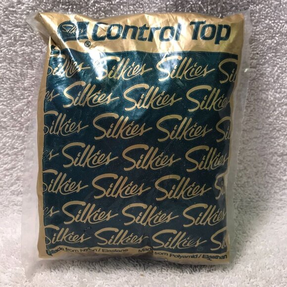 Silkies Control Top Hose Queen Beige X-Large Honey Nylon Spandex Support Legs - Picture 5 of 5